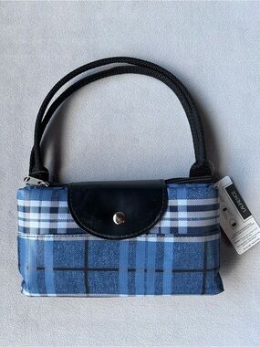 Foldable Insulated Lunch Bag ~ Brand New! ~ Better Living ~ Blue Black Plaid